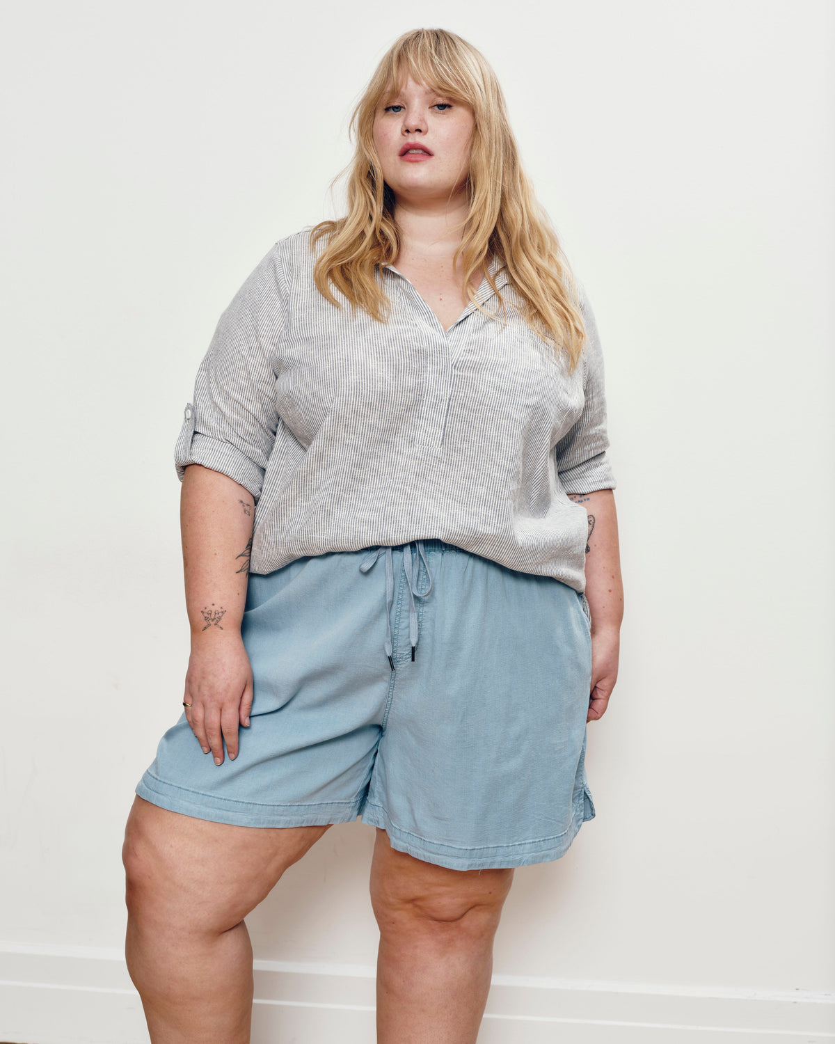 Perfect Tencel Chambray Shorts - Morning Blue