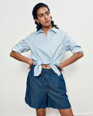 Perfect Tencel Chambray Shorts - Midnight Blue