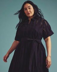 Tina Cotton Poplin Shirtdress - Black