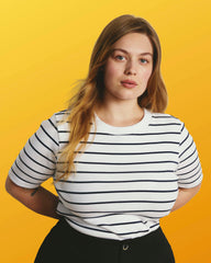 Classic Ribbed Tee - Nautical Navy Stripe