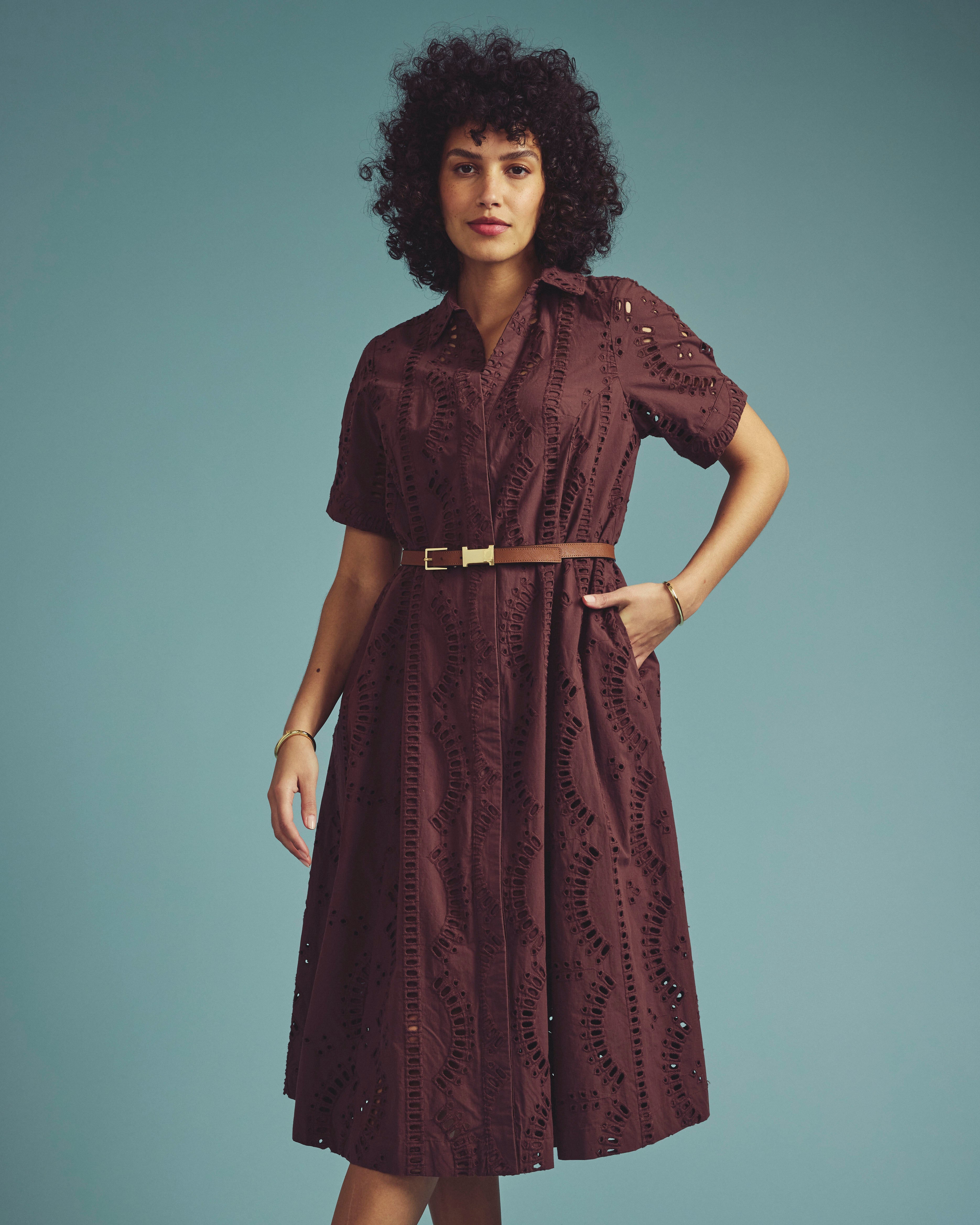 Tina Cotton Poplin Shirtdress - Peppercorn