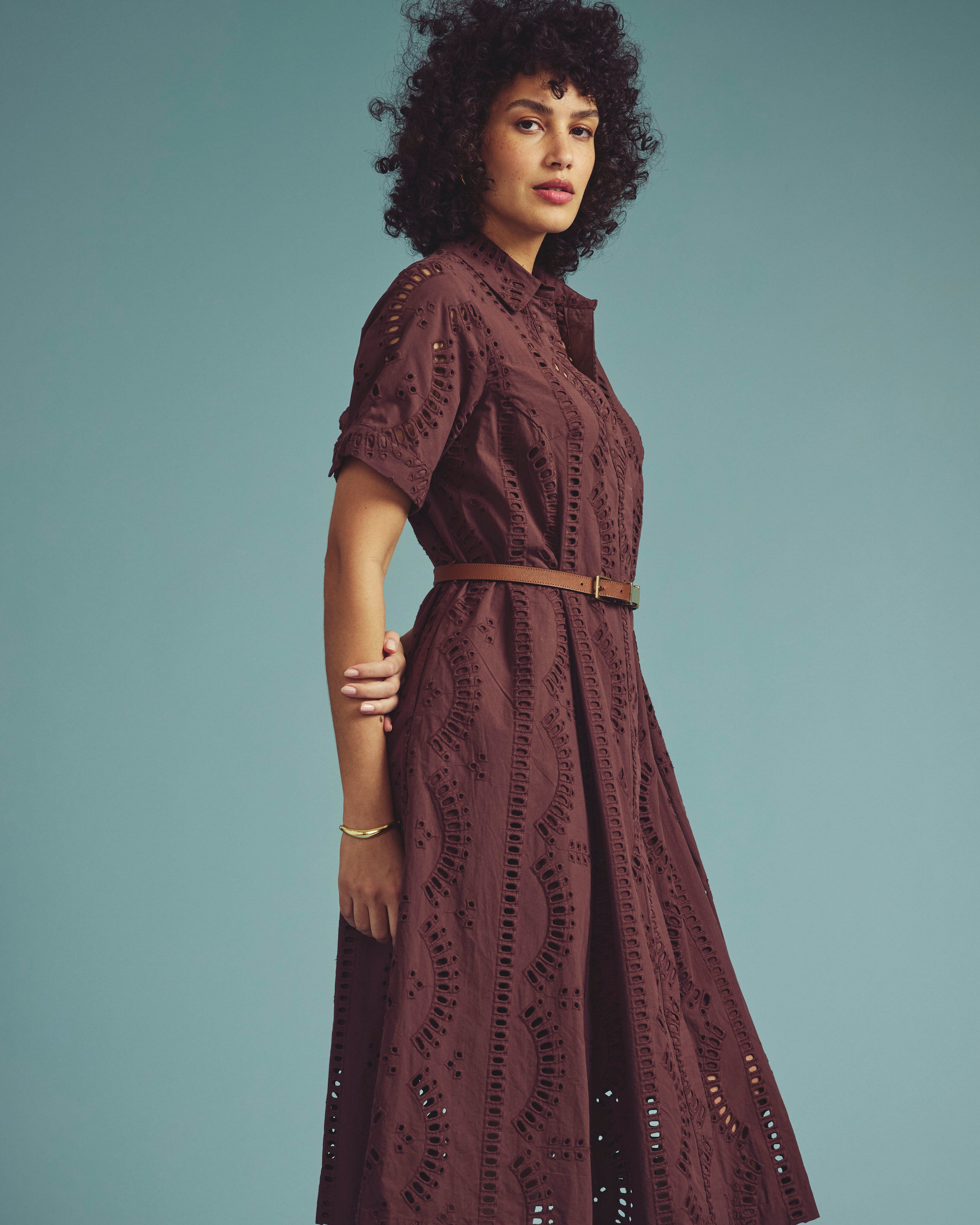 Tina Cotton Poplin Shirtdress - Peppercorn