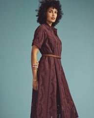 Tina Cotton Poplin Shirtdress - Peppercorn