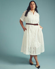 Tina Cotton Poplin Shirtdress - White