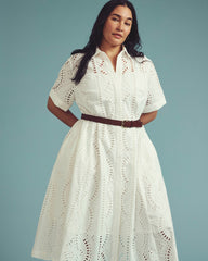 Tina Cotton Poplin Shirtdress - White