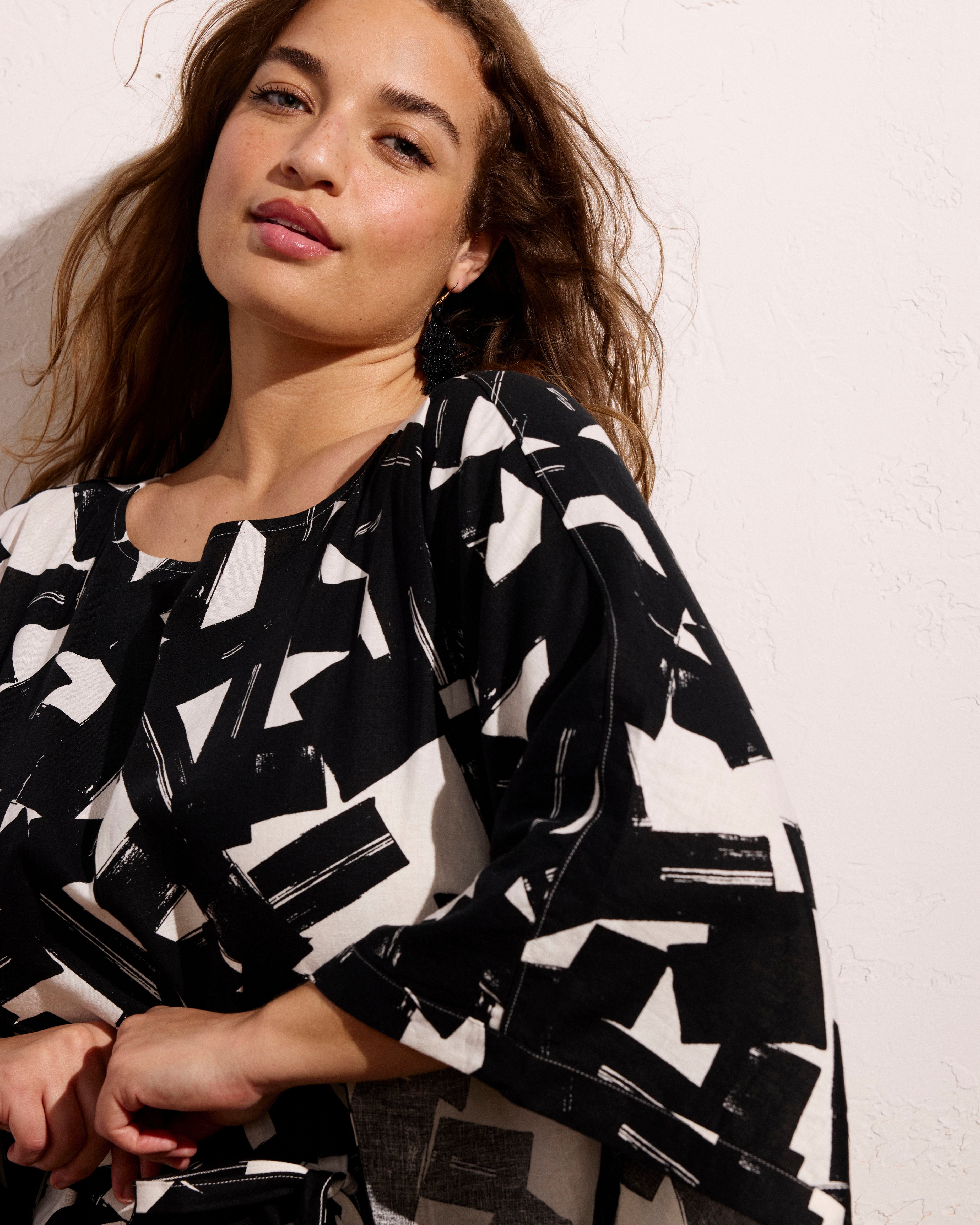 Lio Linen Blend Dress - Santiago Print
