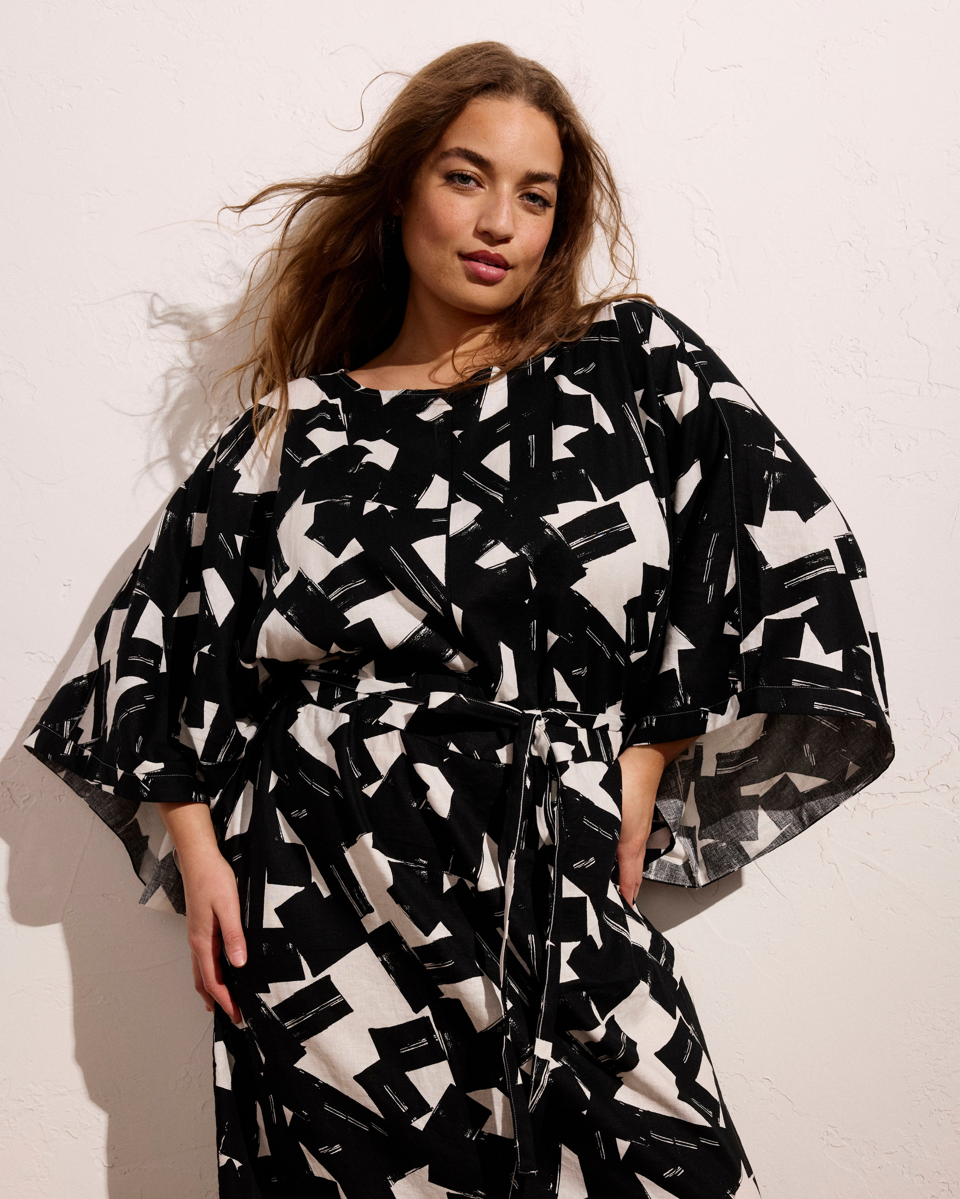Lio Linen Blend Dress - Santiago Print