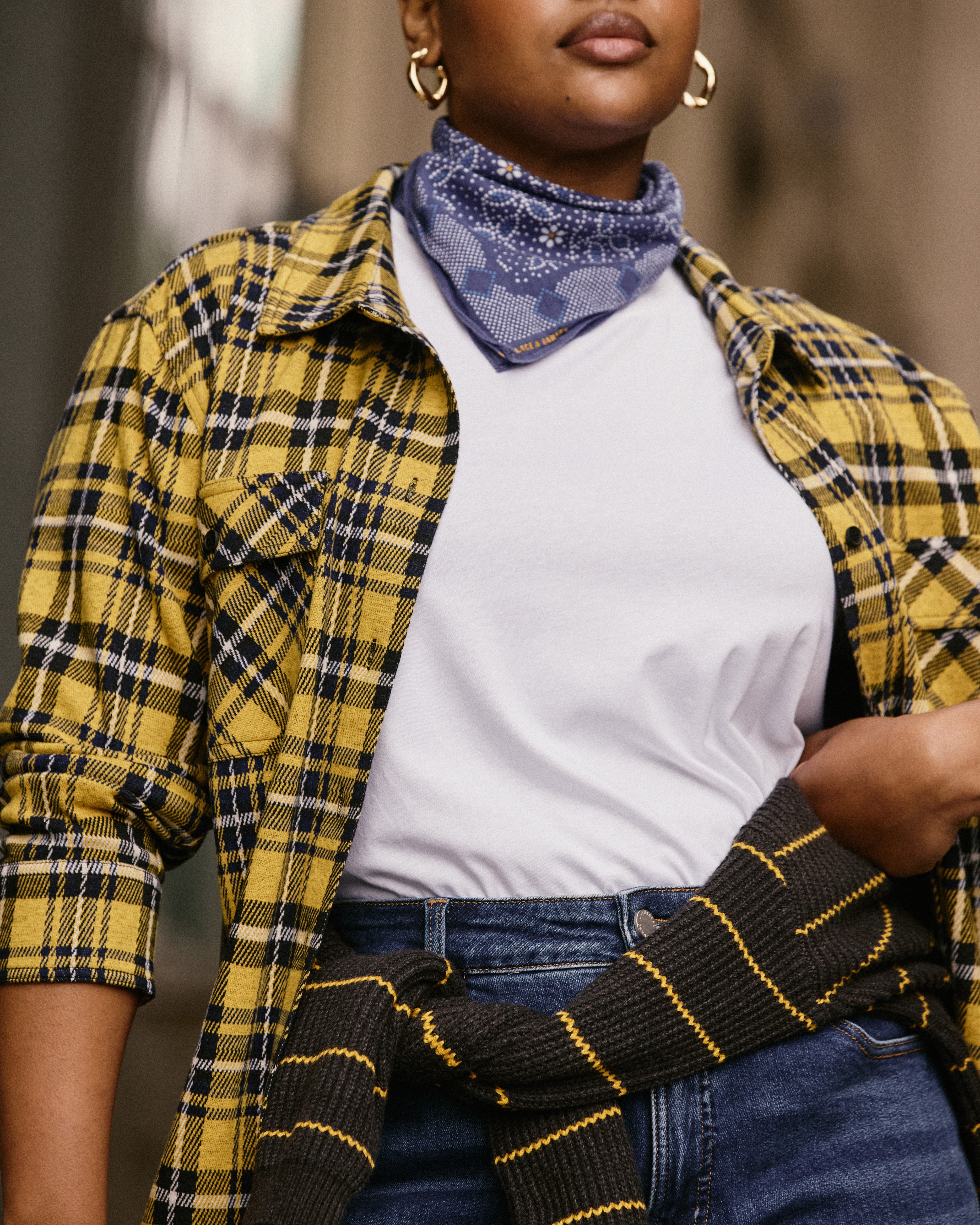 Maine Stretch Flannel Shirt - Chamomile Yellow Plaid