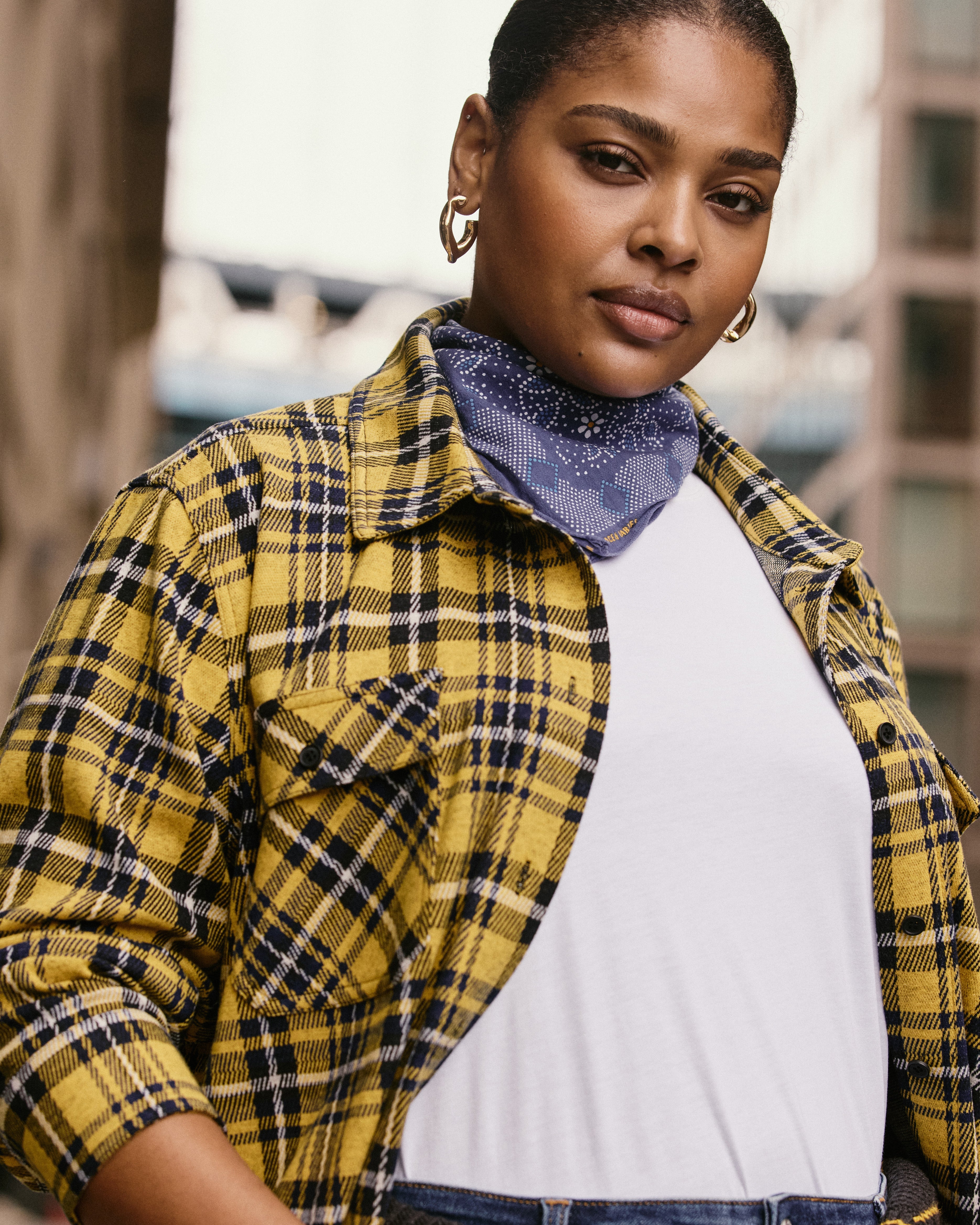 Maine Stretch Flannel Shirt - Chamomile Yellow Plaid