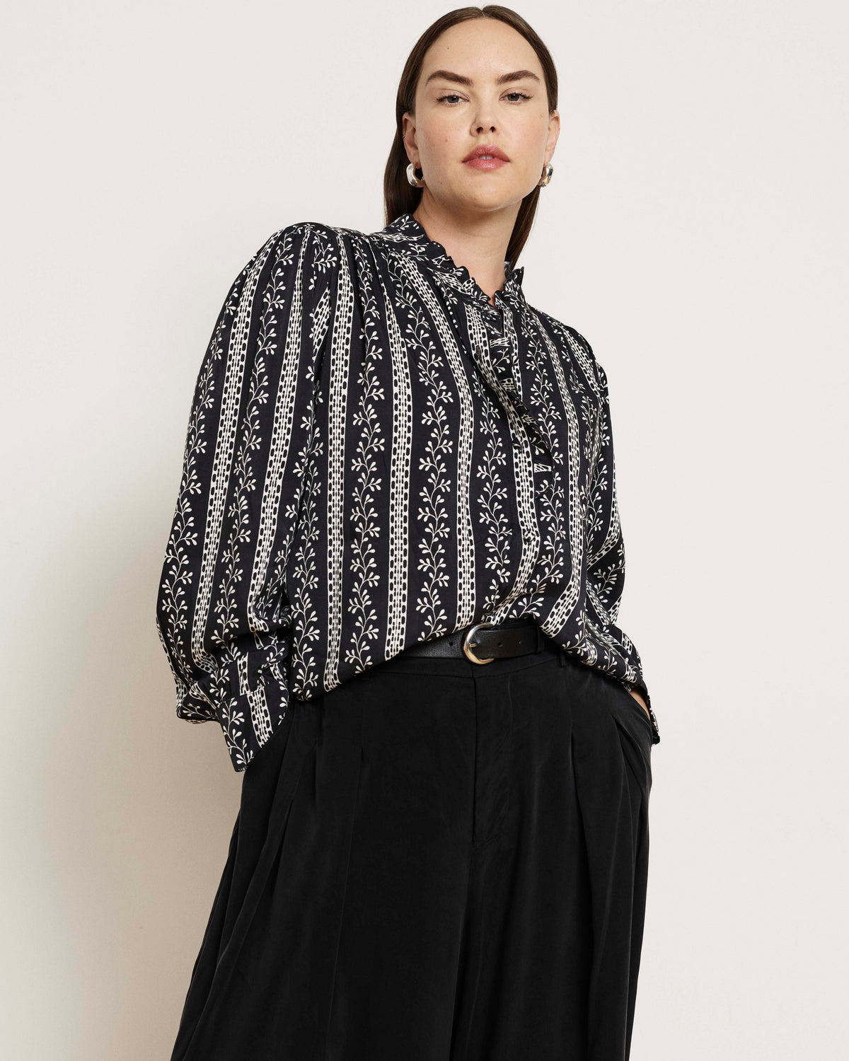 Endora Stretch Cupro Blouse - Florentine Print