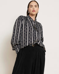 Endora Stretch Cupro Blouse - Florentine Print