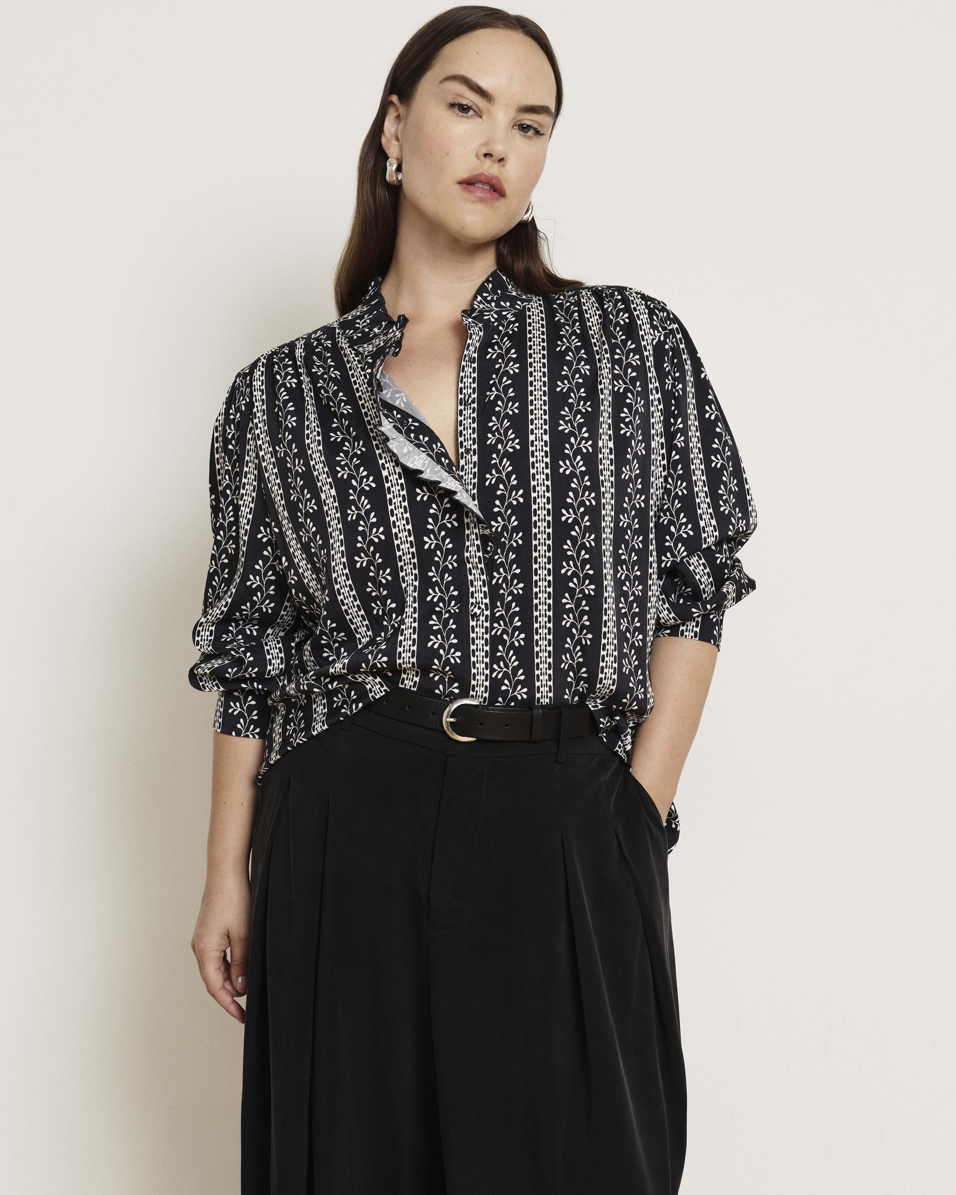 Endora Stretch Cupro Blouse - Florentine Print