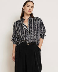 Endora Stretch Cupro Blouse - Florentine Print