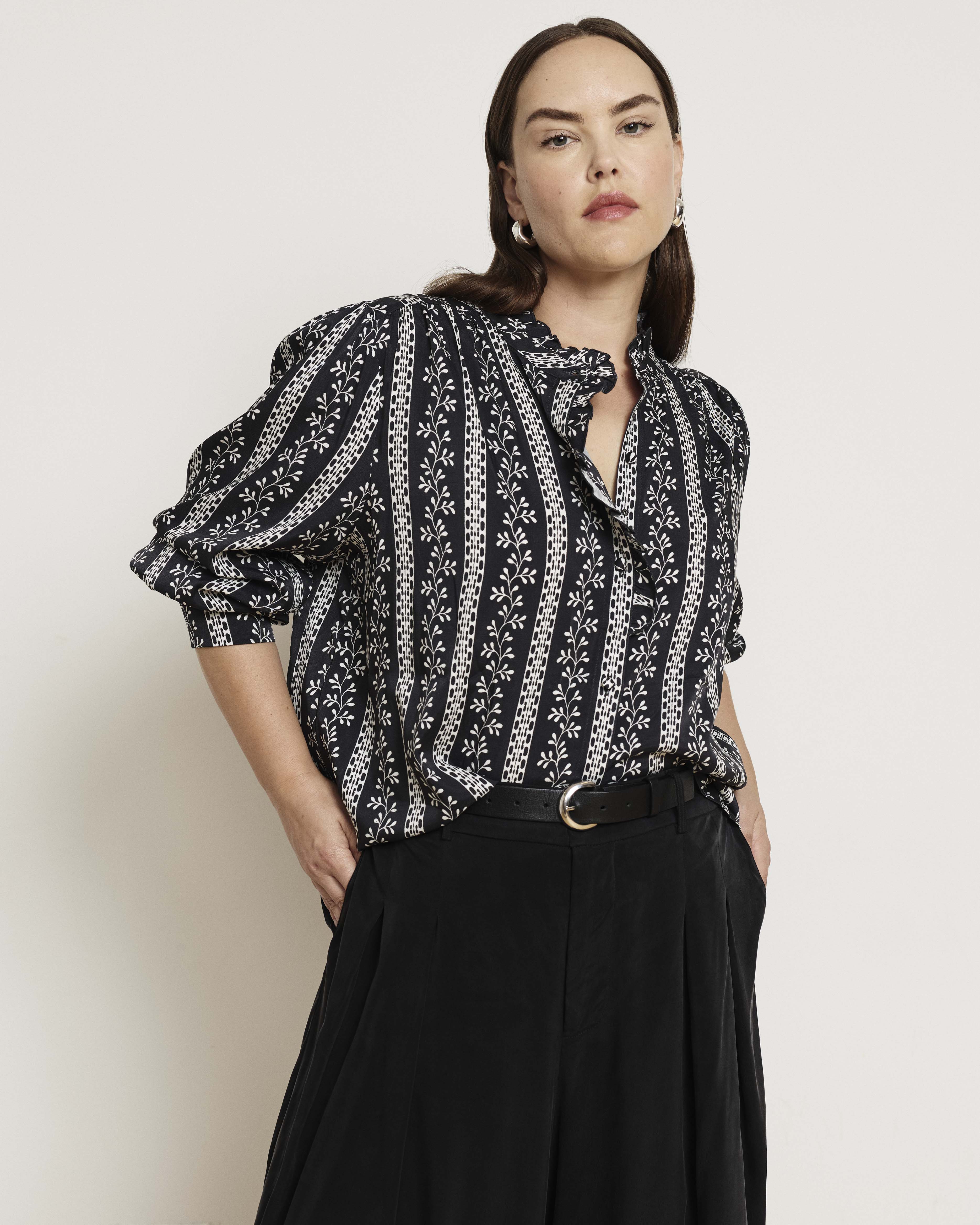 Endora Stretch Cupro Blouse - Florentine Print
