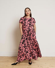 Tessa Liquid Jersey Skirt - Pink Sgraffito Print