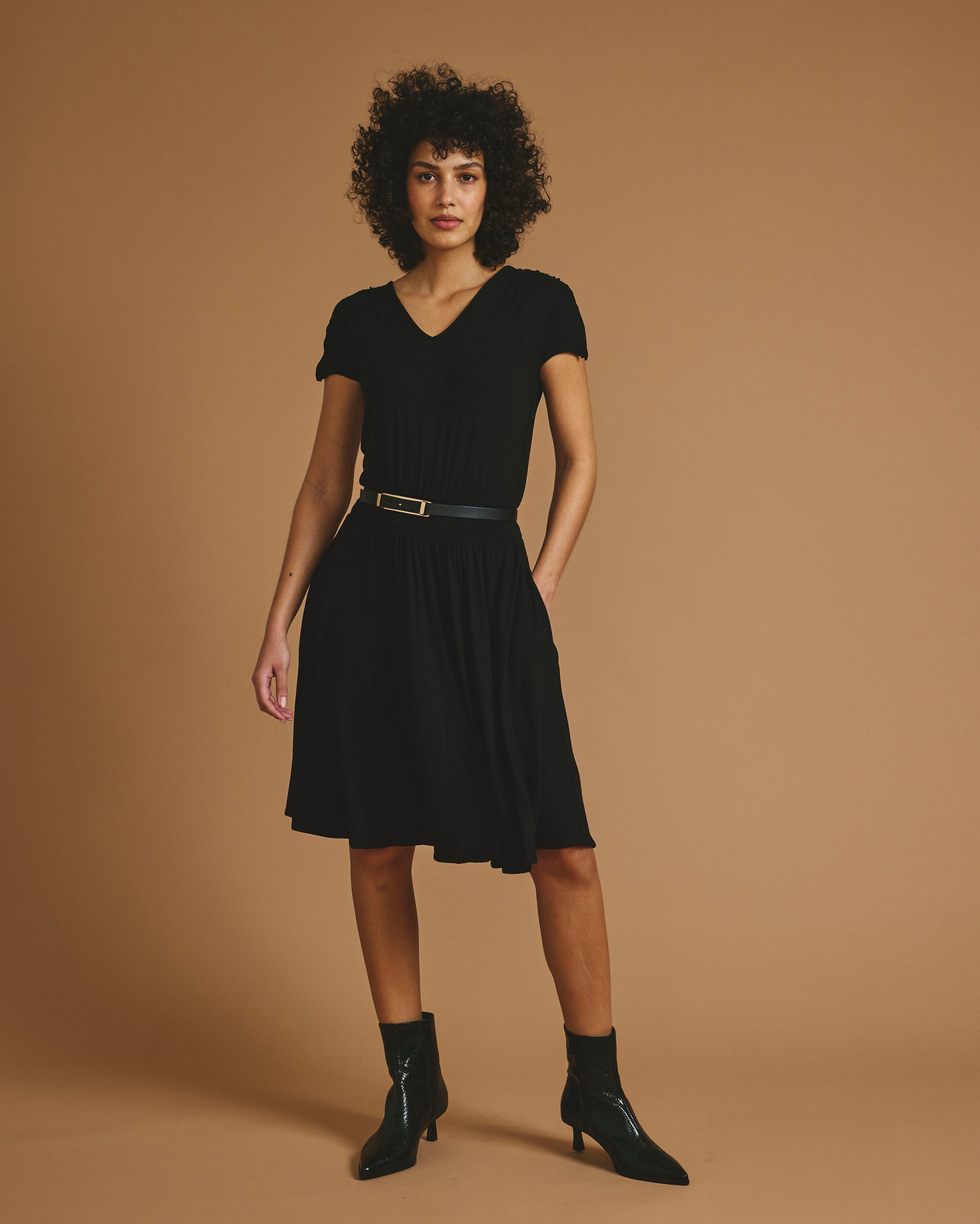 Minetta Liquid Jersey Dress - Black
