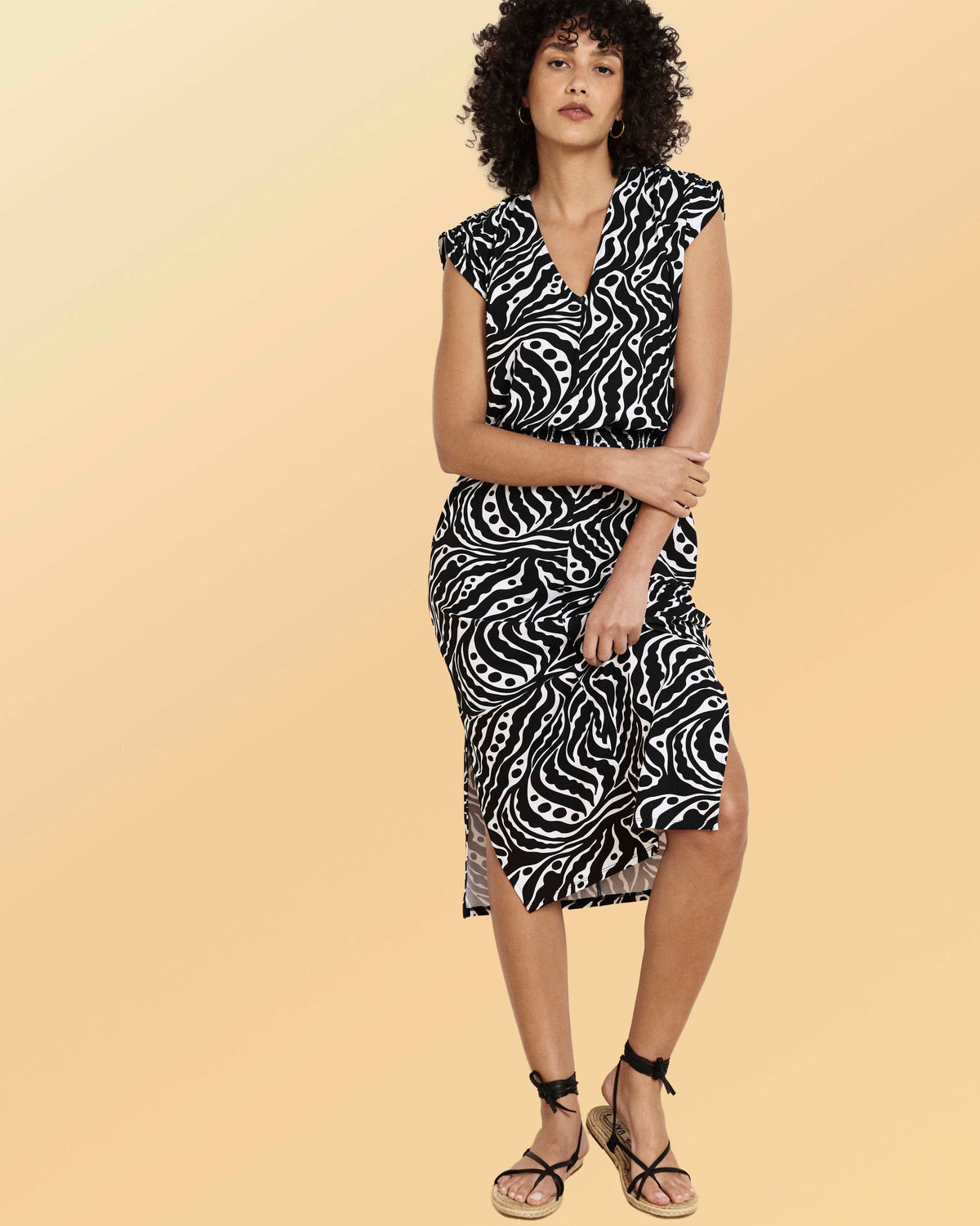 Tish Divine Jersey Kaftan - Black Bosco Print