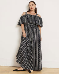Lisbon Convertible Stretch Cupro Maxi Dress - Florentine Print
