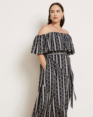 Lisbon Convertible Stretch Cupro Maxi Dress - Florentine Print