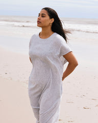 Iconic Stretch Linen Blend Geneva Dress - Beach Stripe