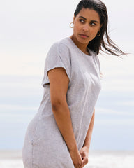Iconic Stretch Linen Blend Geneva Dress - Beach Stripe