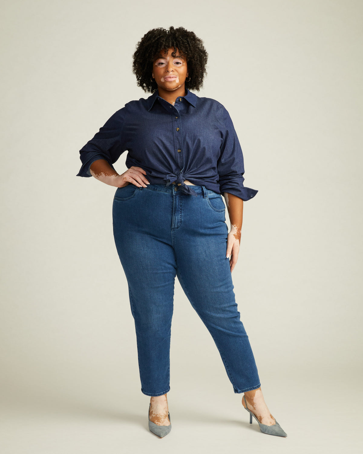 Minimalist Stretch Cotton Chambray Shirt - Dark Indigo
