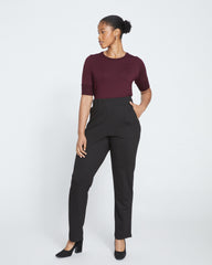 Smart Signature Ponte Pants Long - Slate Pinstripe