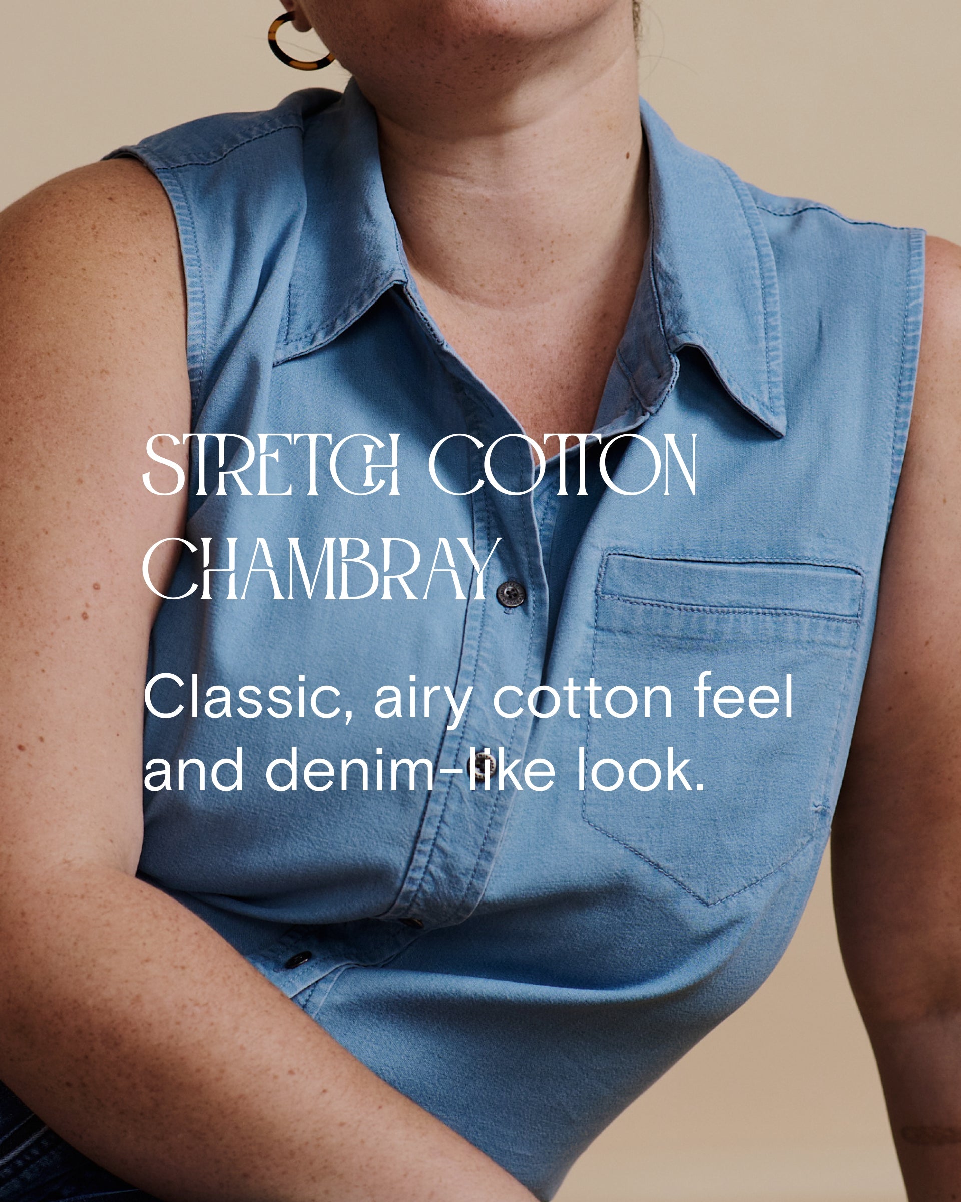 Maisie Cotton Chambray Blouse - Dark Indigo
