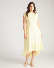 Sunset Linen Blend Flounce Dress - Twinkle