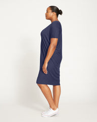 Teresa Liquid Jersey V-Neck Dress - Midnight