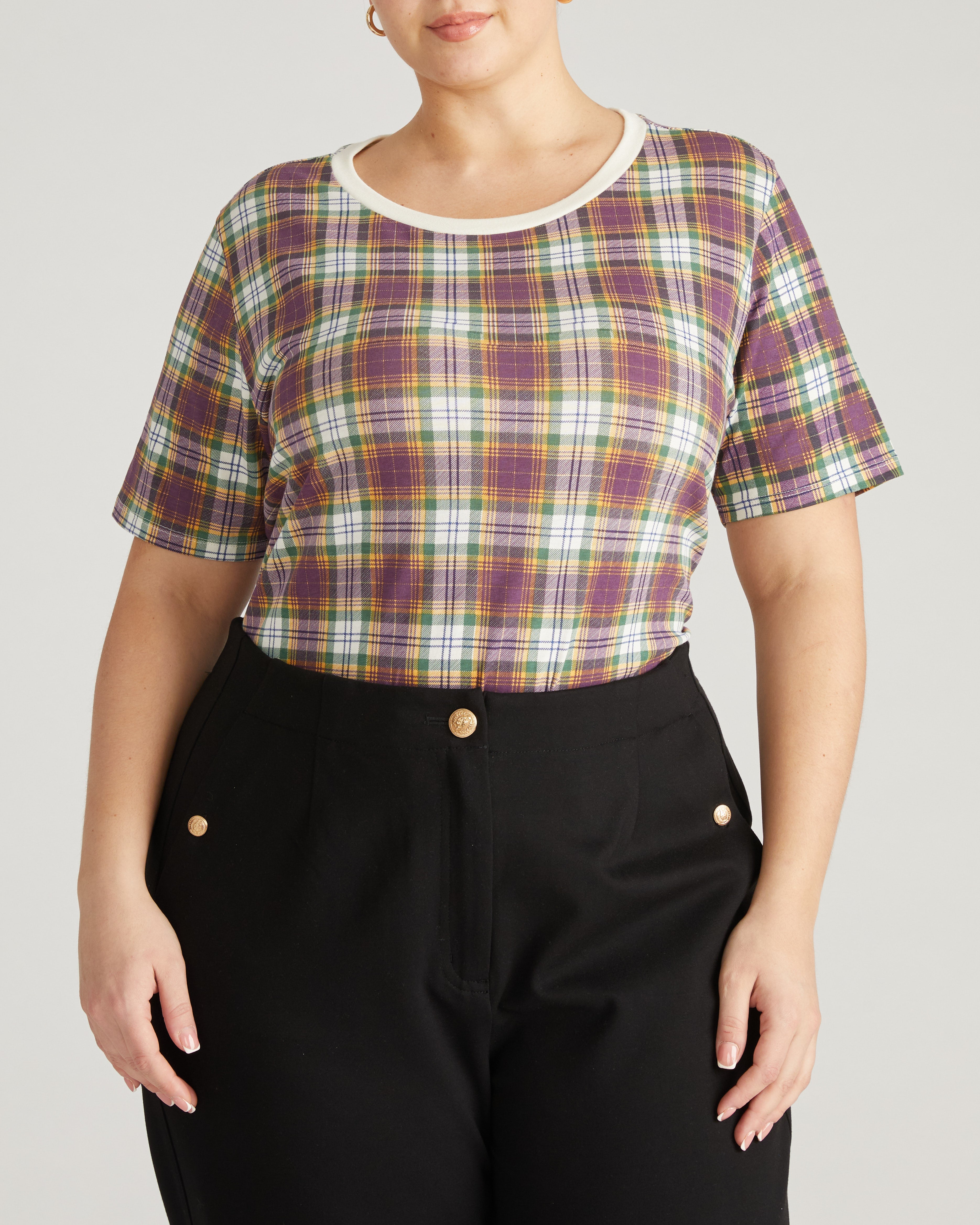 Tee Rex - Purple Plaid