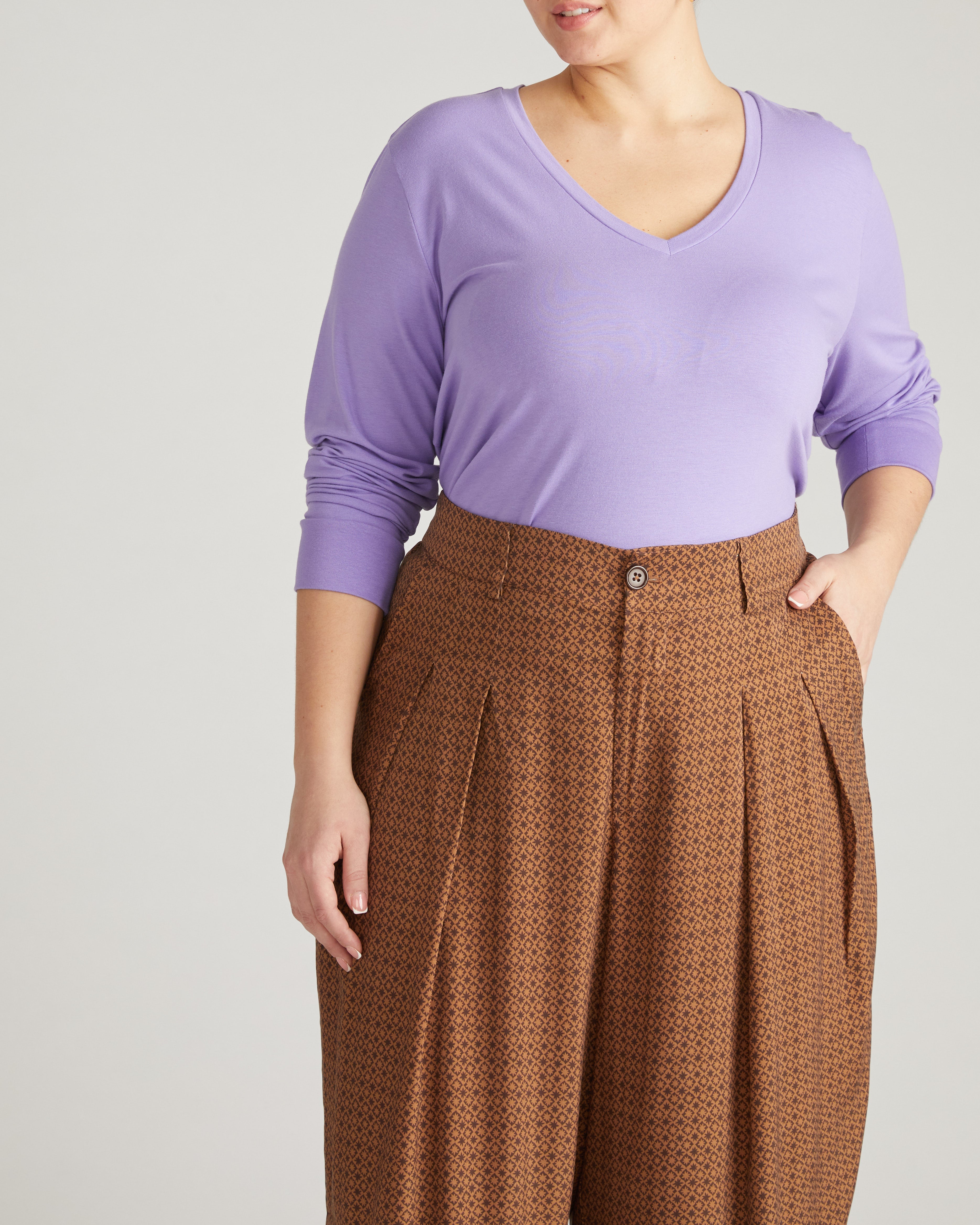 Long Sleeve V Rex - Purple Posey