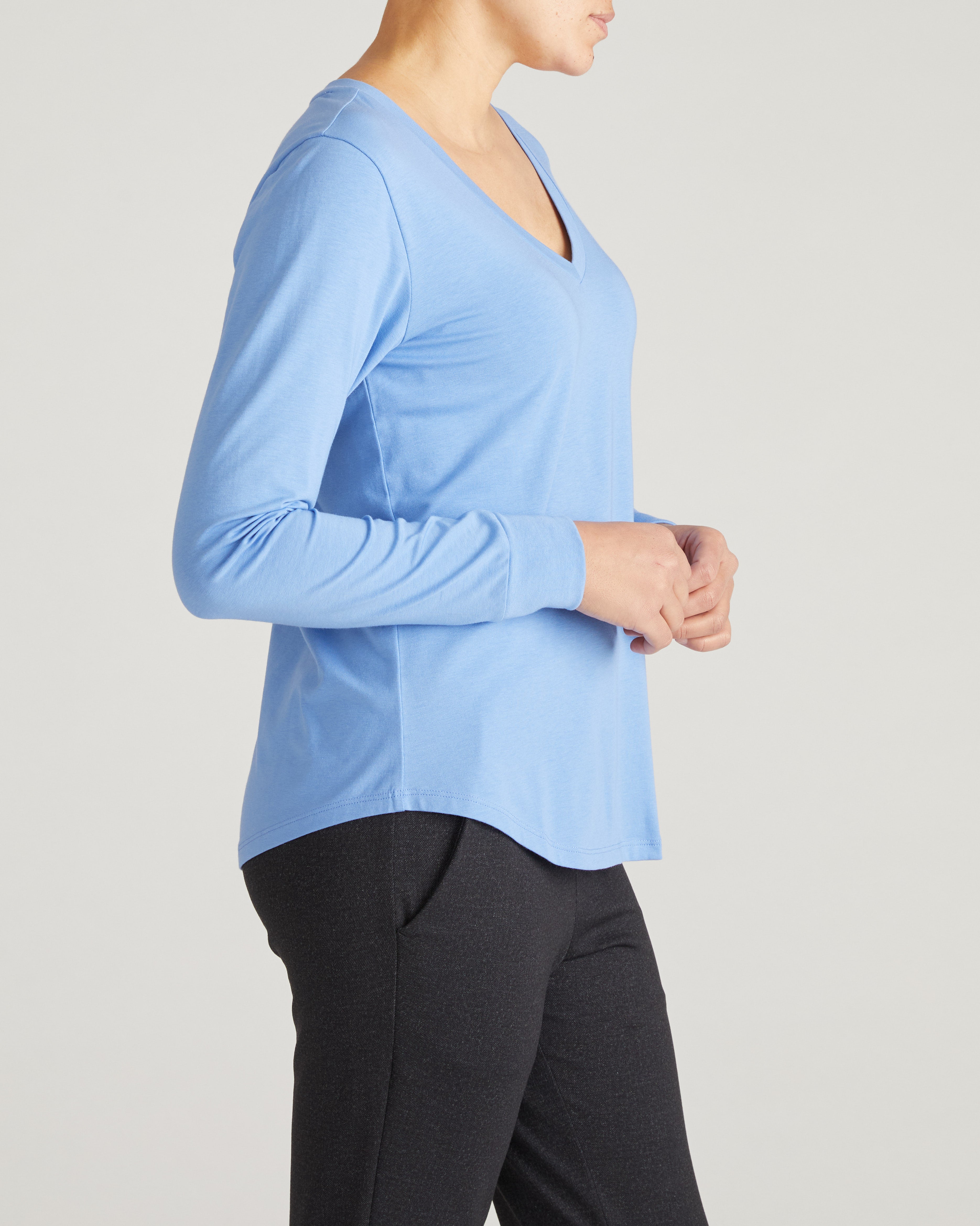 Long Sleeve V Rex - Seaside Blue