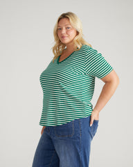 V Rex - Aventurine/Ecru Stripe