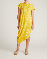 Iconic Stretch Linen Blend Geneva Dress - Yellow Confetti Print