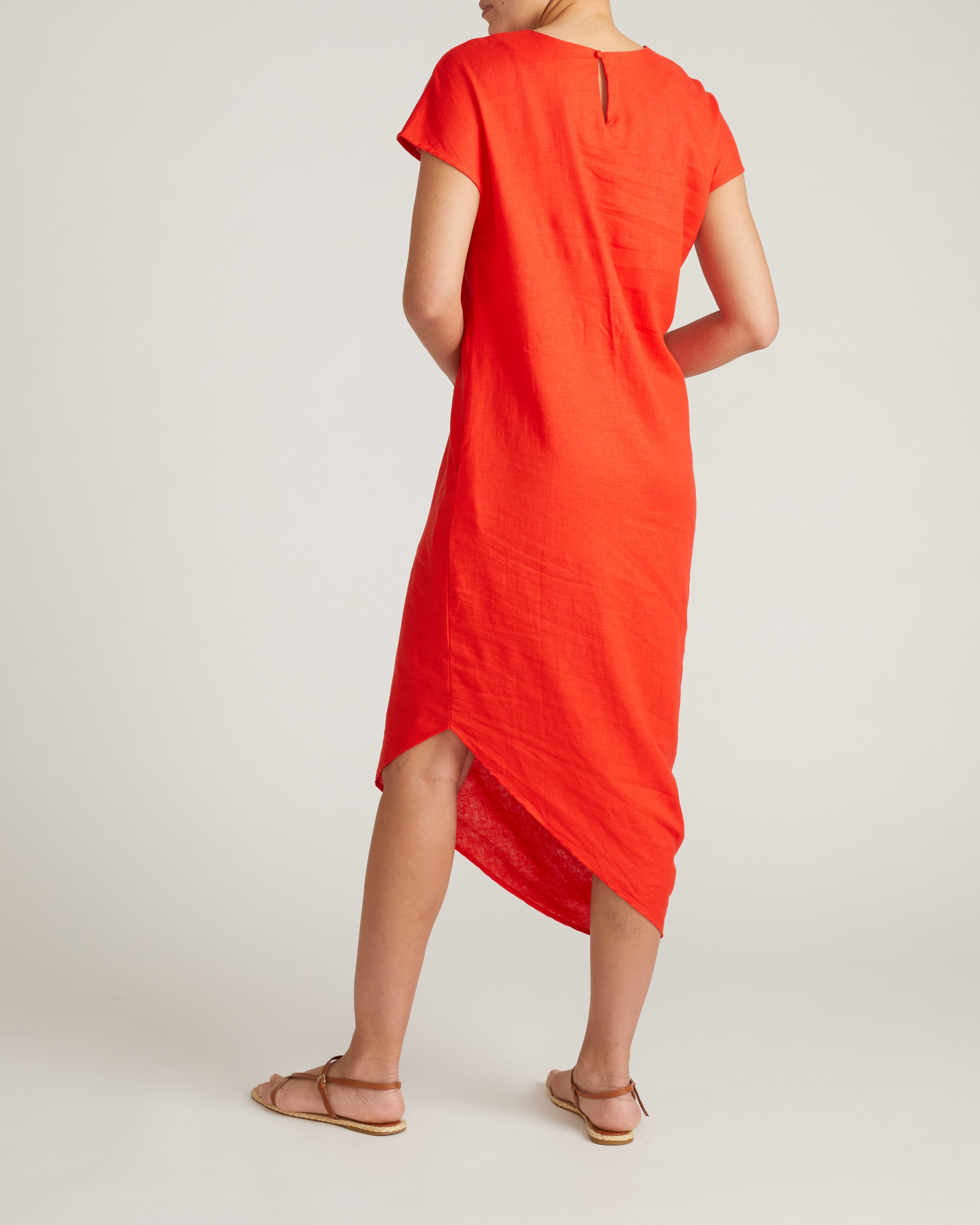 Iconic Stretch Linen Blend Geneva Dress - Shoreline Sunset