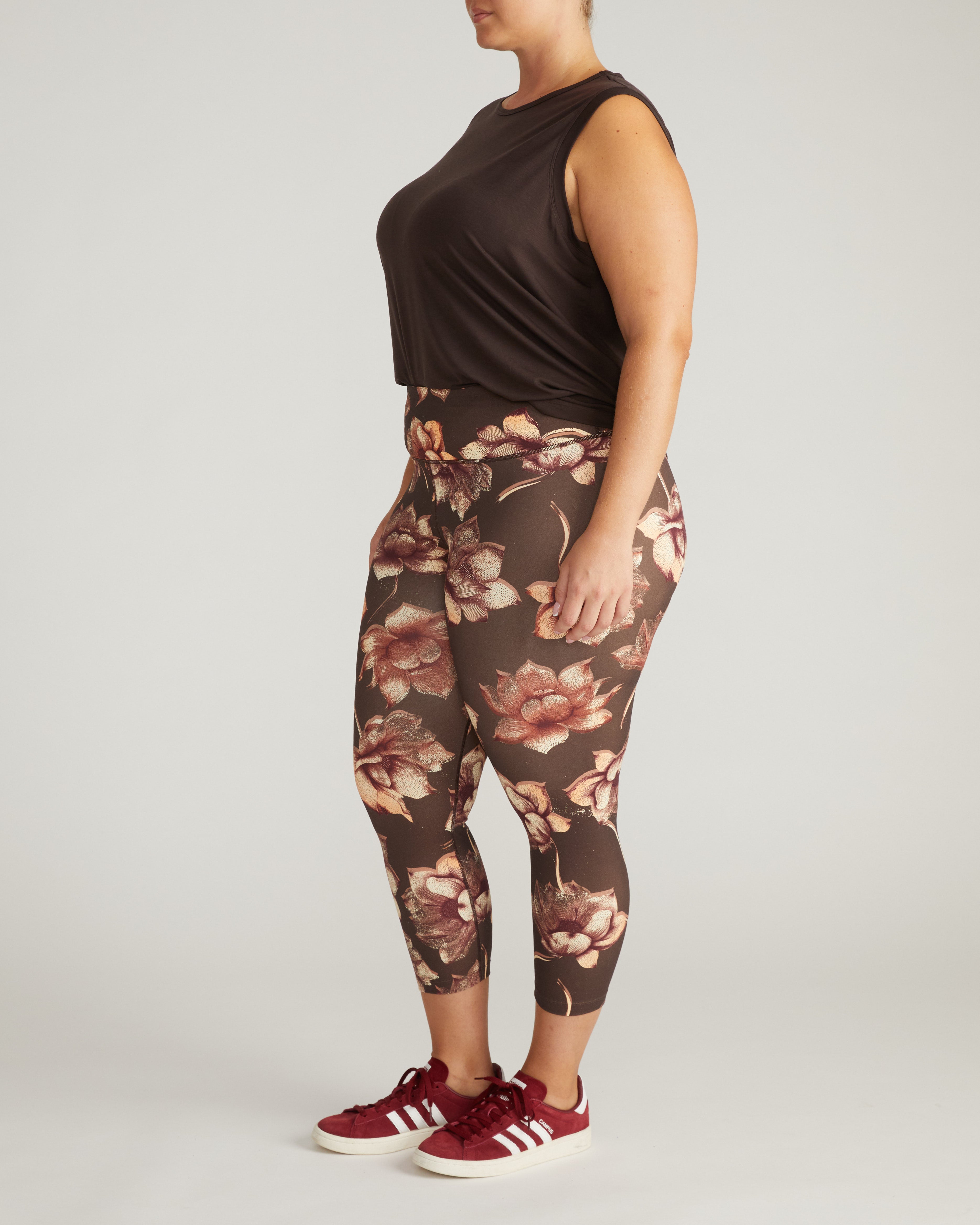 Next-to-Naked Cropped Legging - Lotus Print
