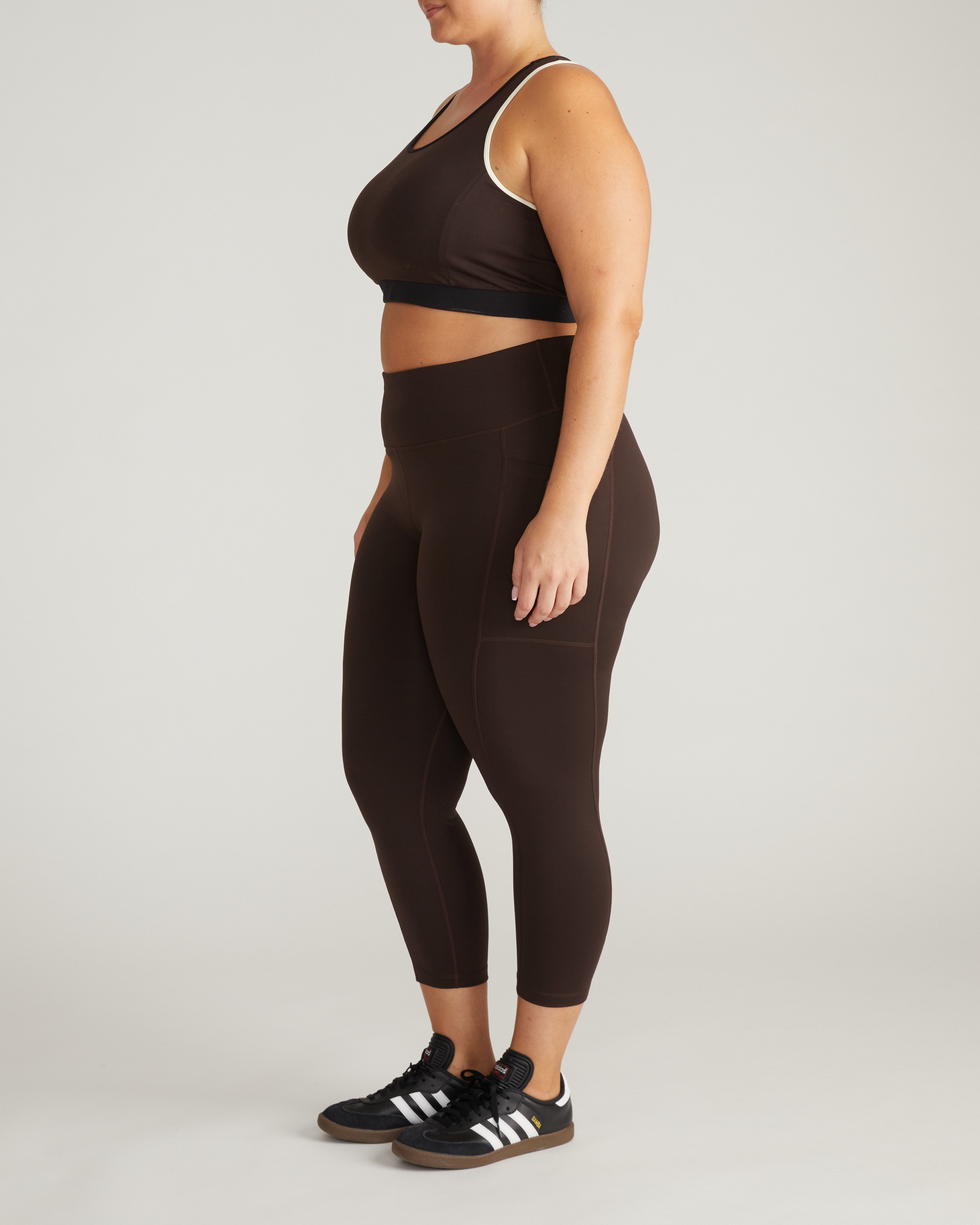 Next-to-Naked Cropped Pocket Legging - Deep Brown