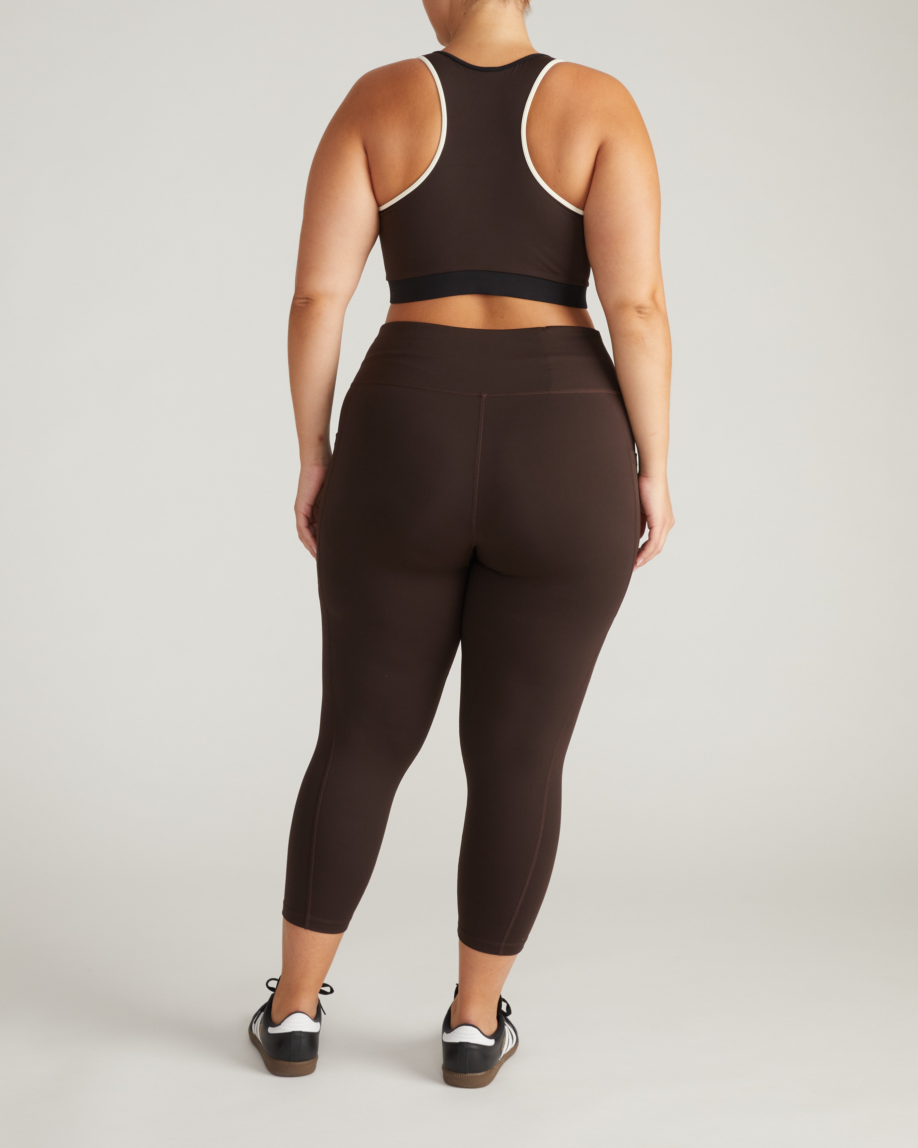 Next-to-Naked Cropped Pocket Legging - Deep Brown