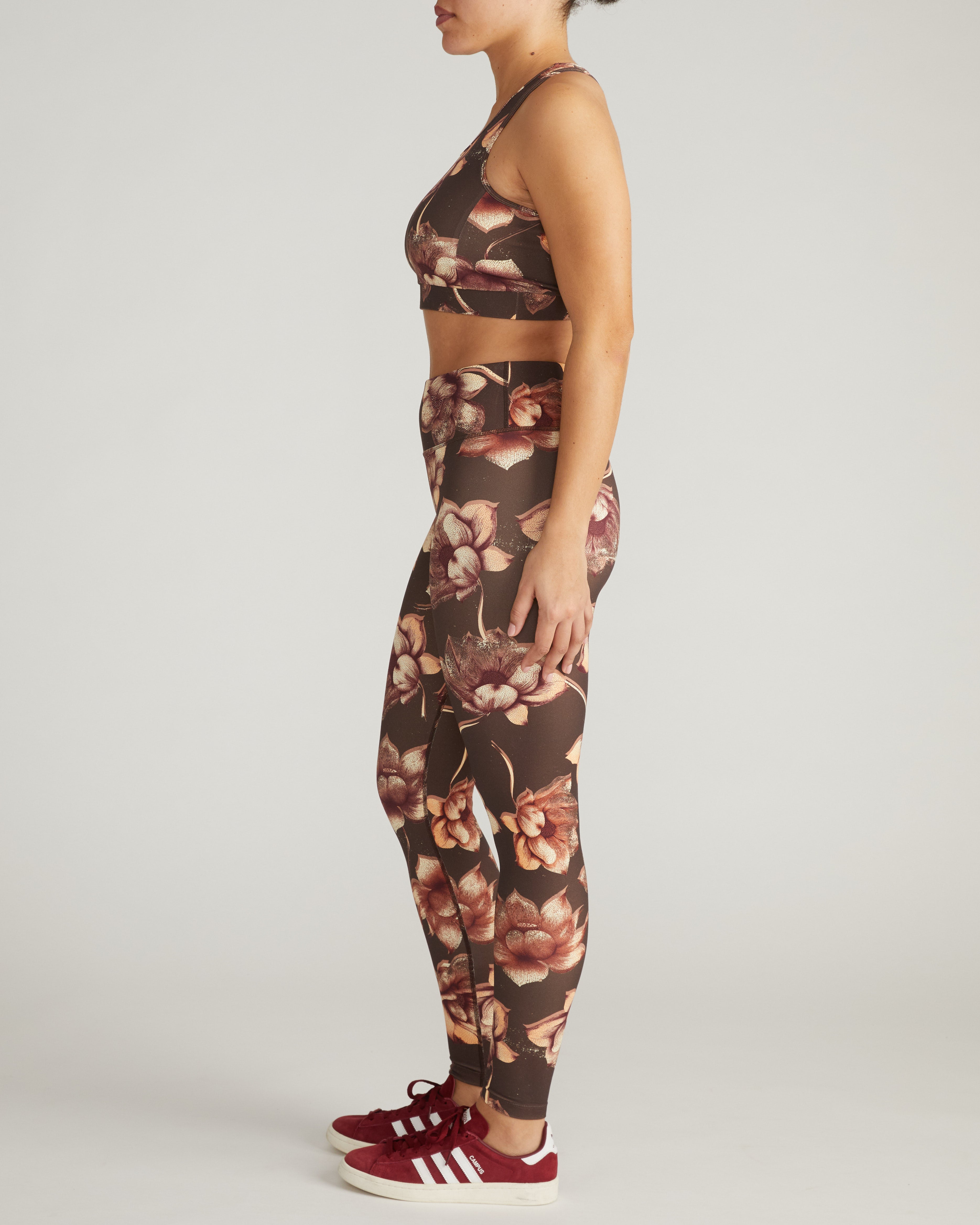 Next-to-Naked Racerback Sports Bra - Lotus Print