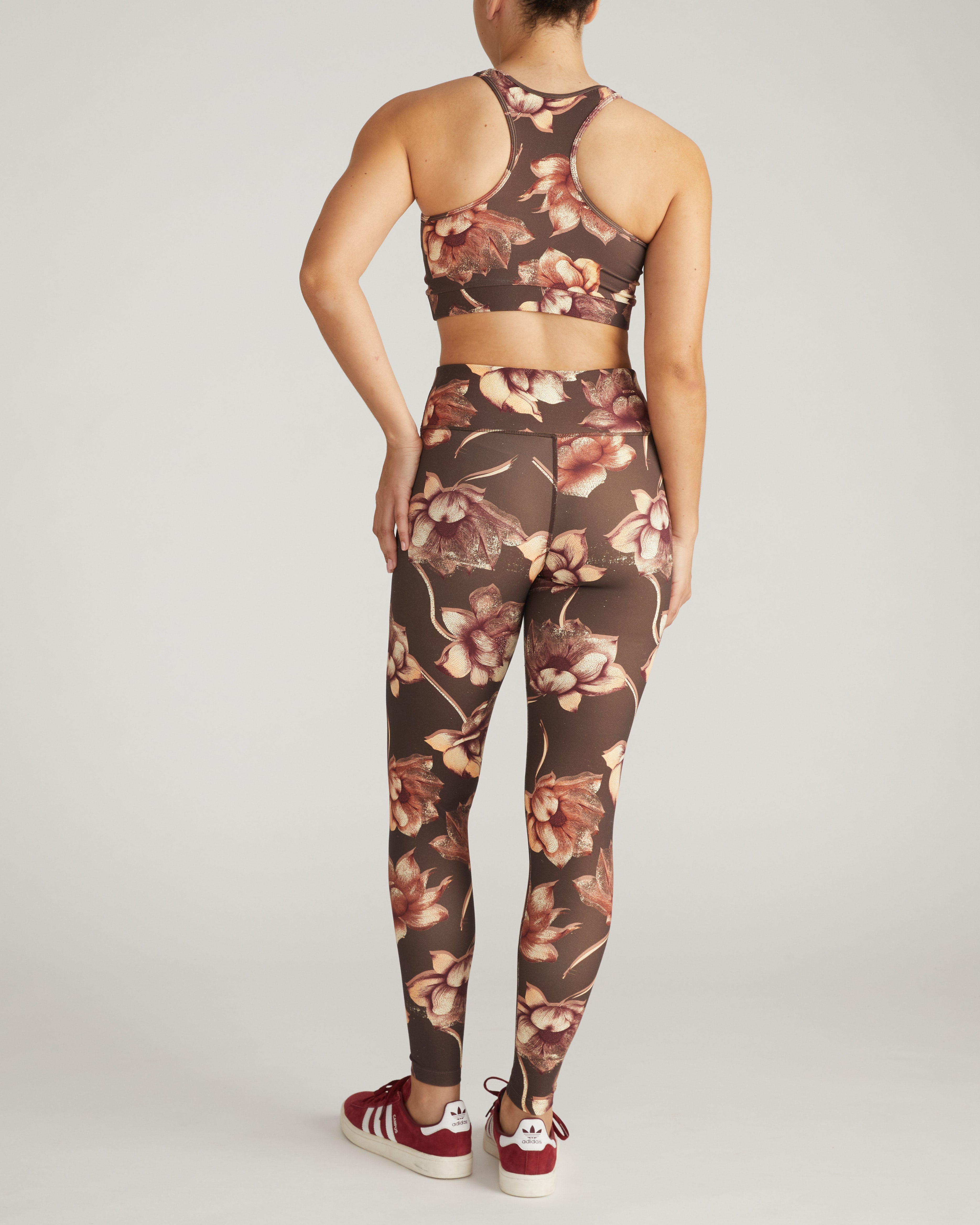 Next-to-Naked Racerback Sports Bra - Lotus Print