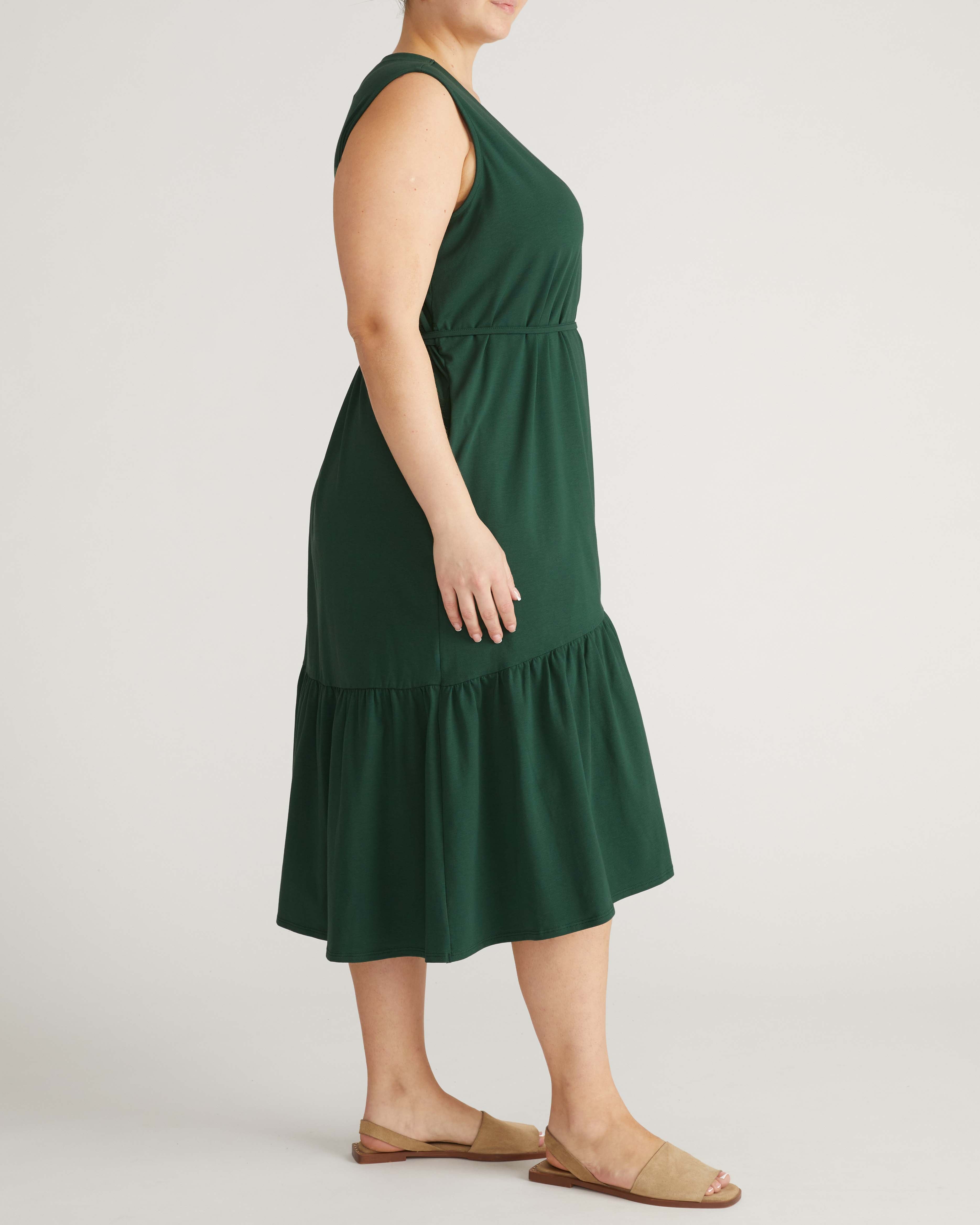 Tiered Twirl Wrap Dress - Conifer