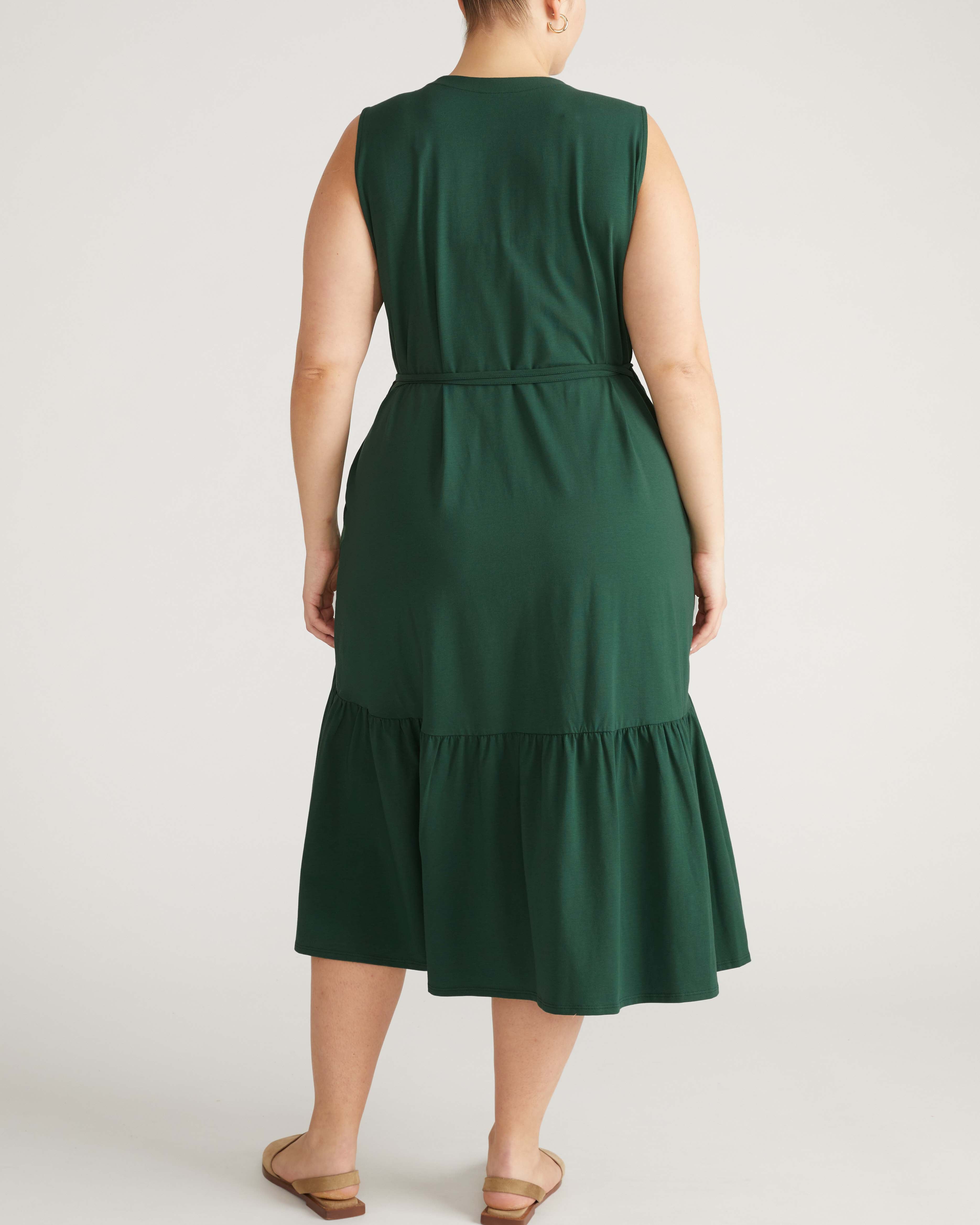 Tiered Twirl Wrap Dress - Conifer