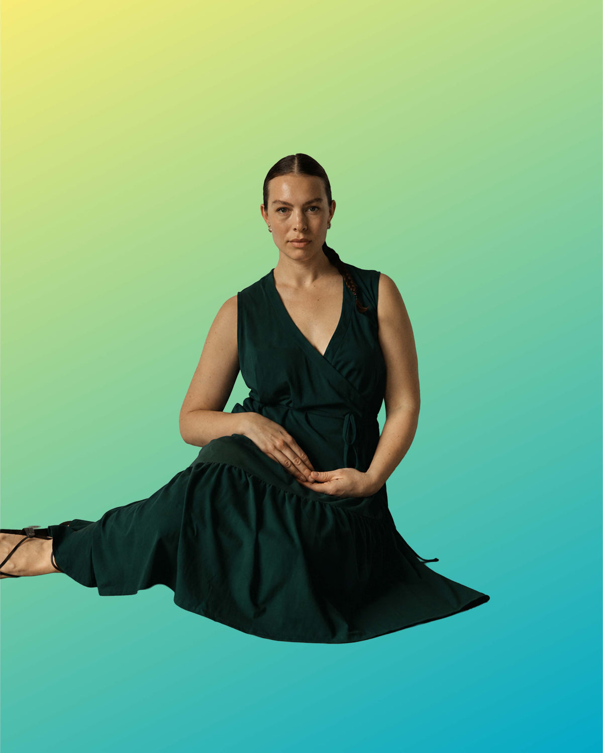 Tiered Twirl Wrap Dress - Conifer