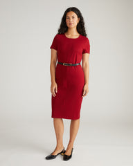 Executive Ponte Dress - Garnet