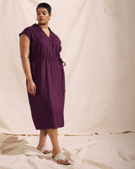 Laurel Linen Blend Dress - Acai