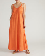 Kite Linen Blend Dress - Italian Orange