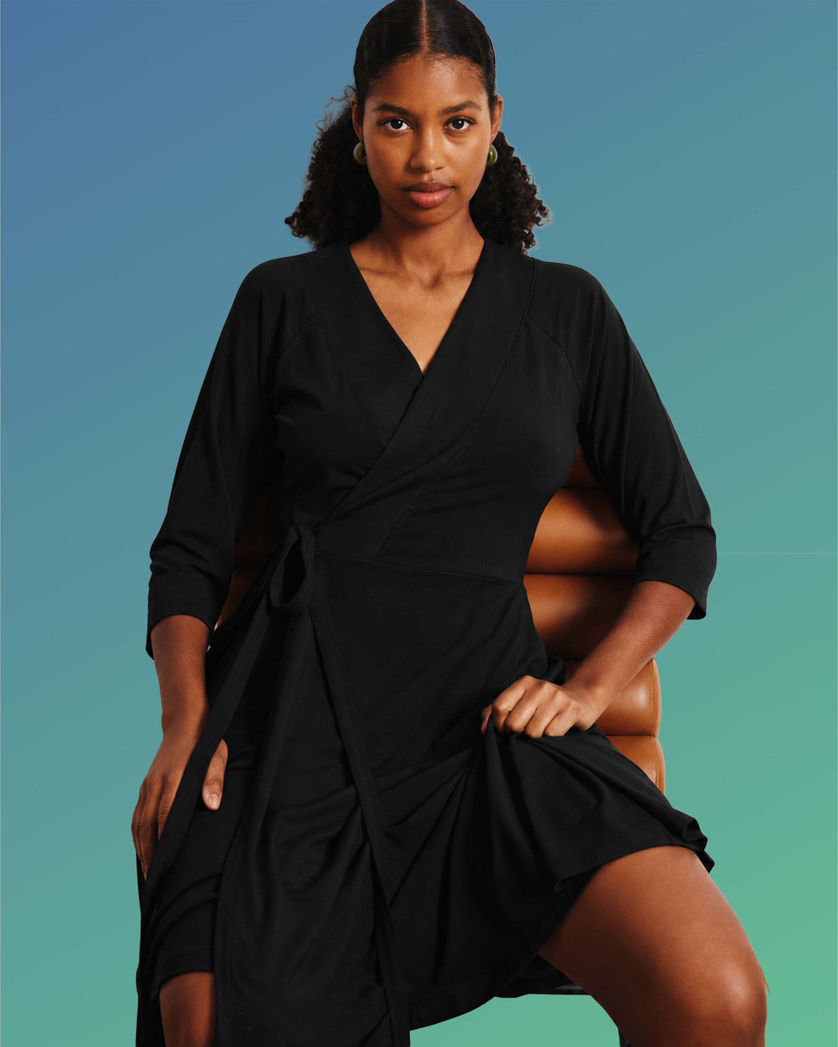 The Divine Jersey Wrap Dress - Black