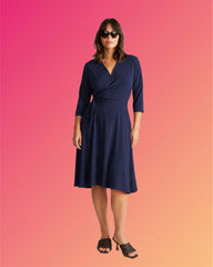 The Divine Jersey Wrap Dress - Midnight
