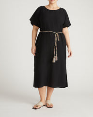 Luxe Cotton Gauze Beach Dress - Black